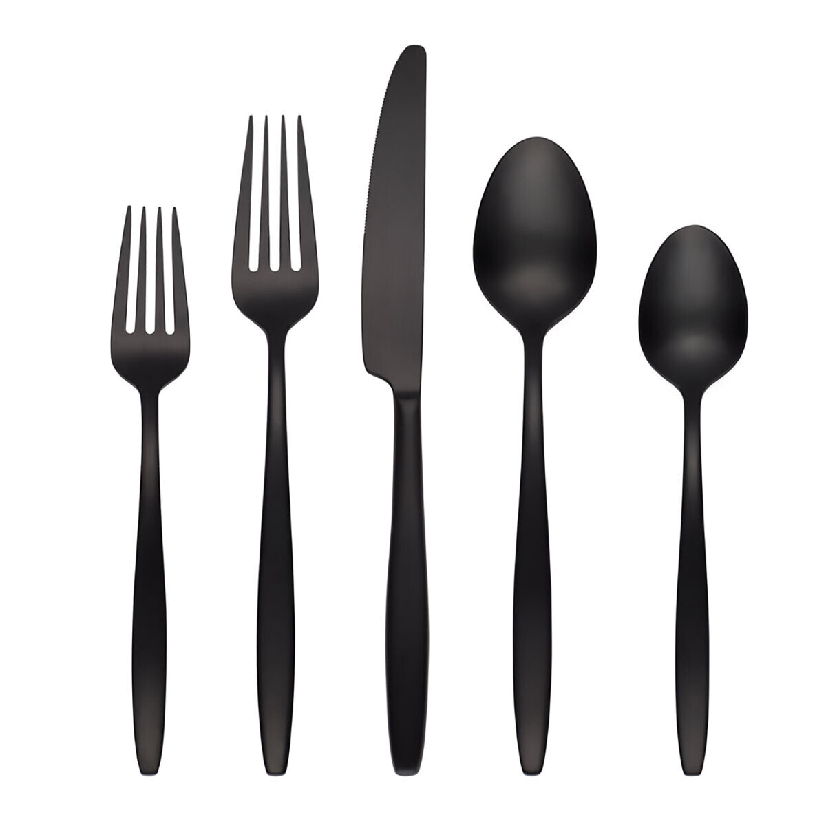 Cambridge Nylah Pvd Black Satin 18/0 Stainless Steel 20 Piece Flatware Set 513920CKW12R, MPN: 51392…