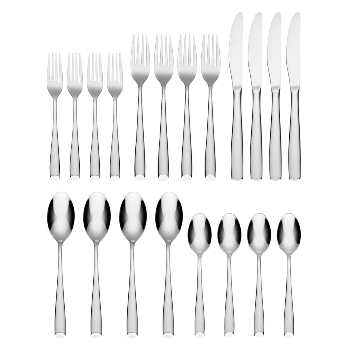 Cambridge Rachel Mirror 18/0 Stainless Steel 20 Piece Flatware Set 202420CSLG12DS, MPN: 202420CSLG1…
