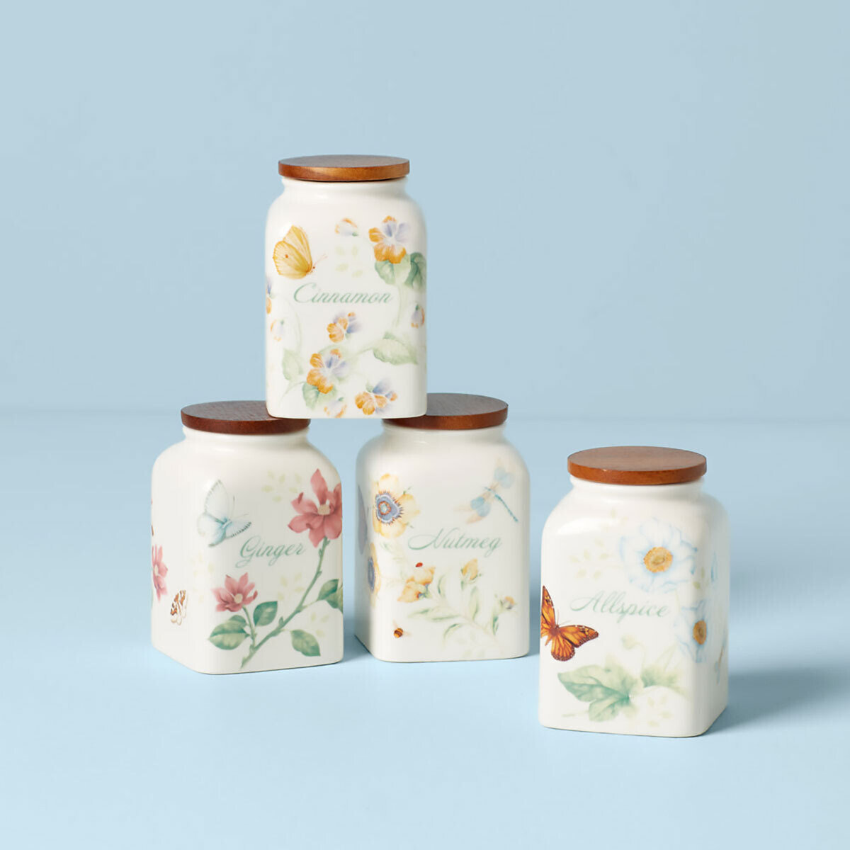 Lenox Butterfly Meadow Spice Jars Baking Set of 4 Assorted 895242, MPN: 895242, 194372027328