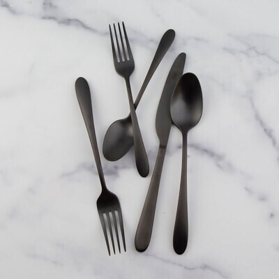 Cambridge Poet Pvd-Black Satin 18/0 Stainless Steel 20 Piece Flatware Set 507320CKW12R, MPN: 507320…