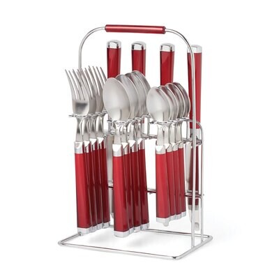 Cambridge Temptation Red 16 Piece Flatware Set Rack 242616MD4, MPN: 242616MD4, 719978946653