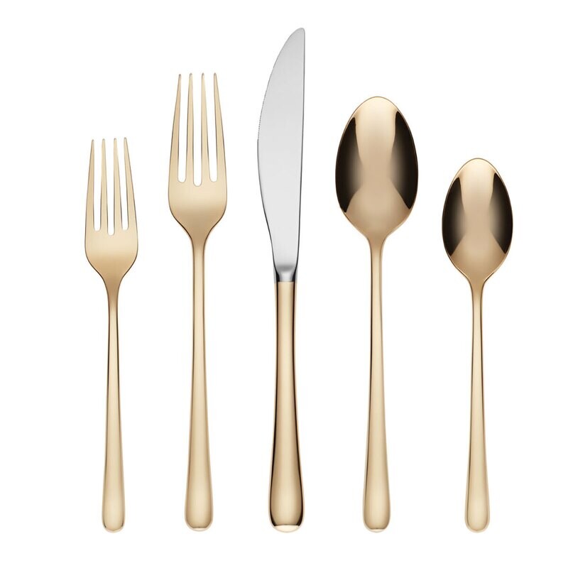 Cambridge Samantha Gold 18/10 Stainless Steel 5 Piece Place Setting 297525R