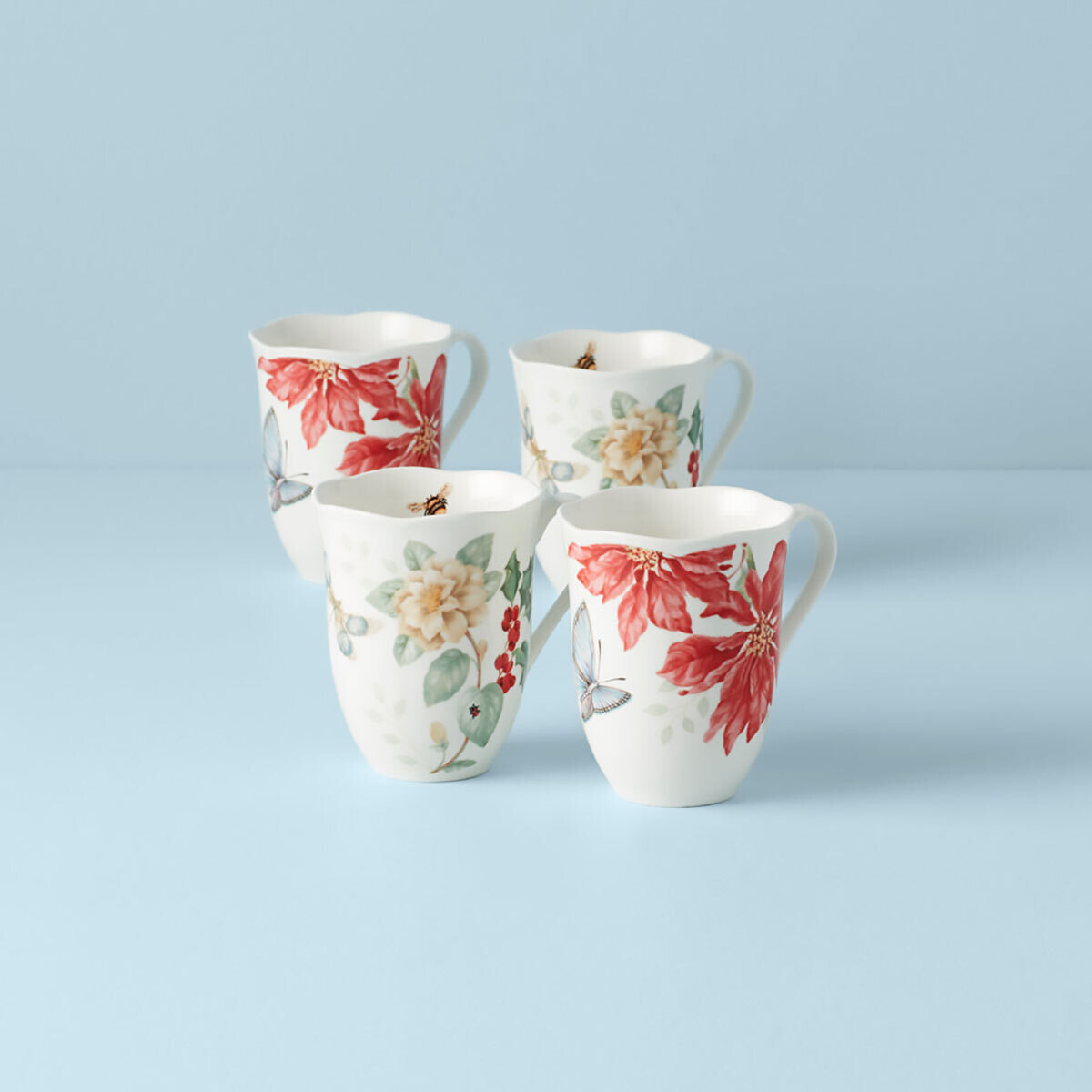 Lenox Butterfly Meadow Holiday Mugs Set of 4 884474