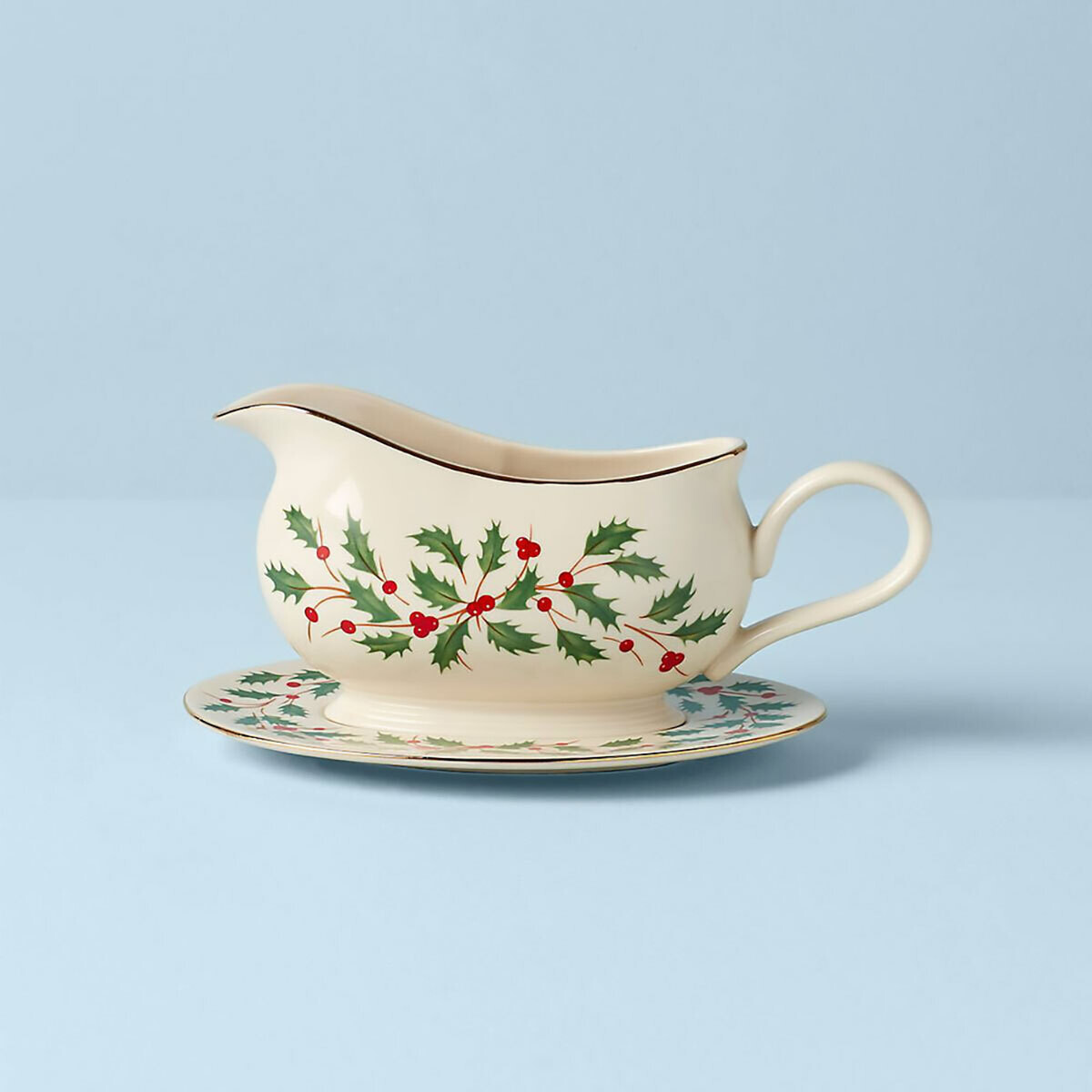Lenox Holiday Gravy Boat with Stand New 843318