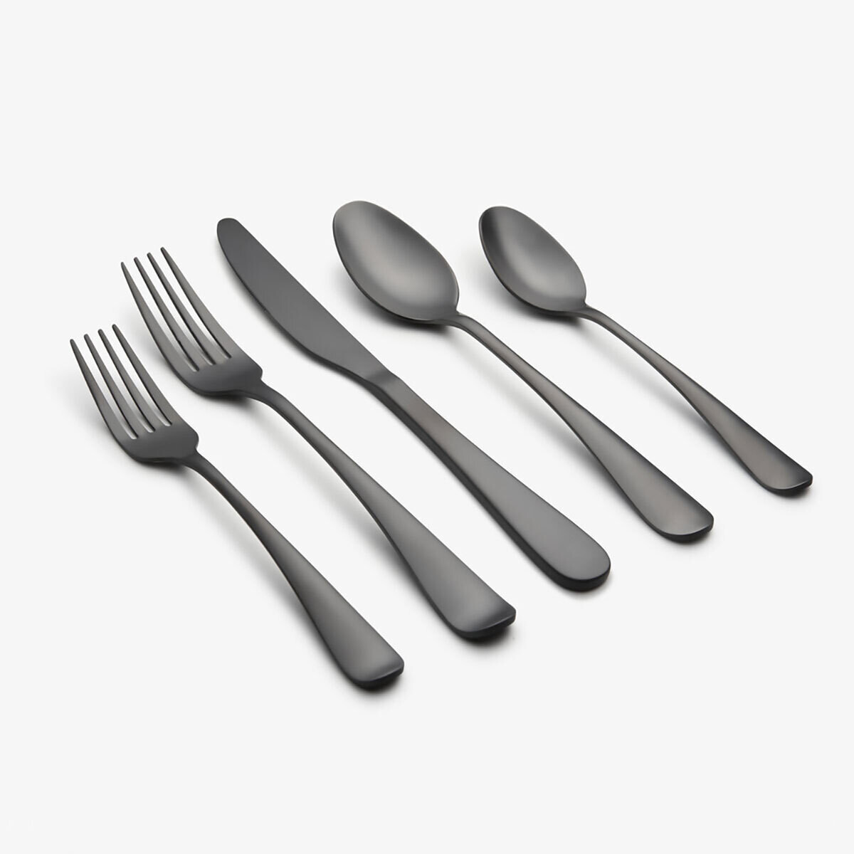Cambridge Rhiannon Pvd-Black Satin 18/0 Stainless Steel 45 Piece Flatware Set 505945CKW13DS, MPN: 5…