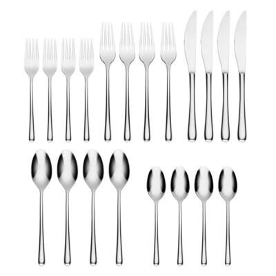 Cambridge Samantha Mirror 18/10 Stainless Steel 20 Piece Flatware Set 291220CBLGM12, MPN: 291220CBL…