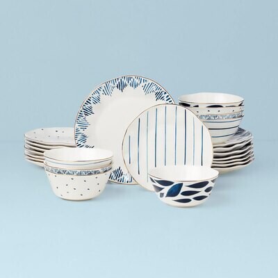 Lenox Blue Bay Ikat 24 Piece Set 895680, MPN: 895680, 194372028479