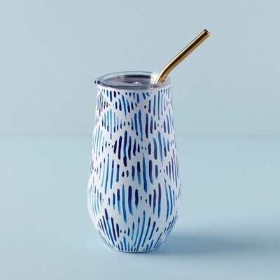 Lenox Blue Bay Wine Tumbler Ikat 895733, MPN: 895733, 194372028929