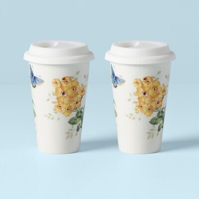 Lenox Butterfly Meadow Pink Travel Mug Set of 2 896463, MPN: 896463, 194372031509