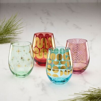 Lenox Retro Stemless Wine Glasses Set of 4 896297, MPN: 896297, 810133070210