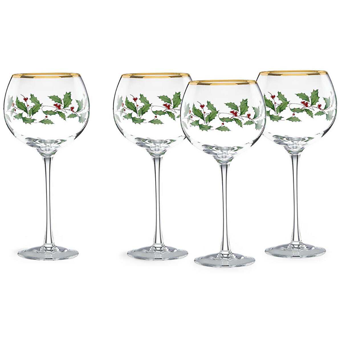 Lenox Holiday Decal Balloon Wines Set of 4 856101