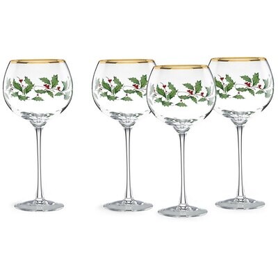 Lenox Holiday Decal Balloon Wines Set of 4 856101, MPN: 856101, 882864576668