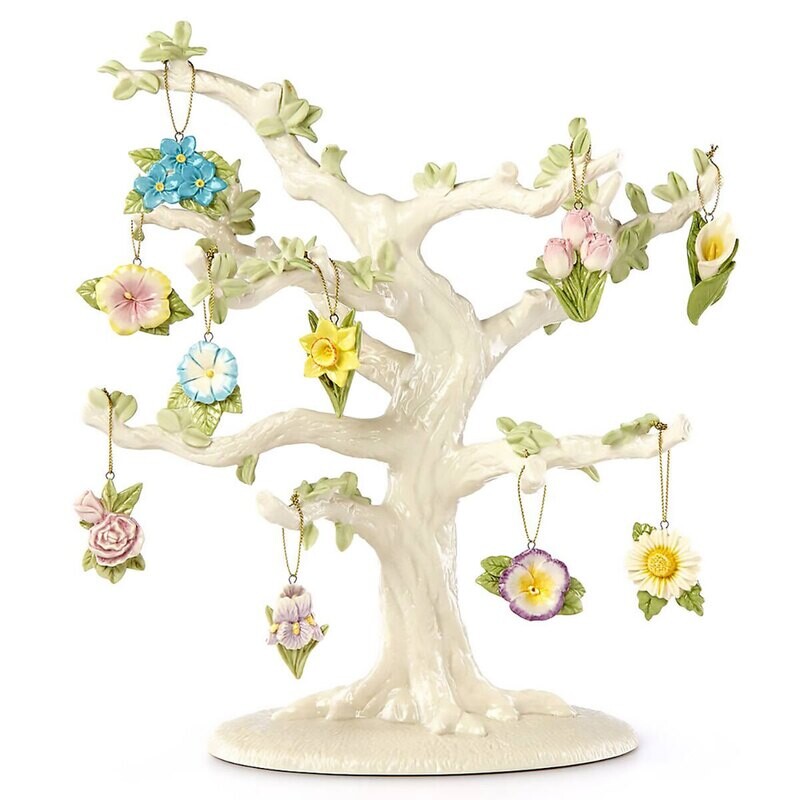 Lenox Celebrate Flowers 10 Piece Set Ornament Set And Tree 887873