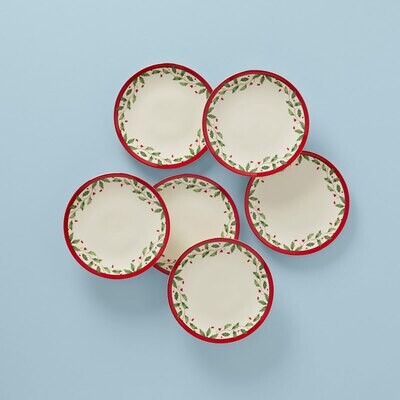 Lenox Holiday Accent Plate Set of 6 893491, MPN: 893491, 194372017909