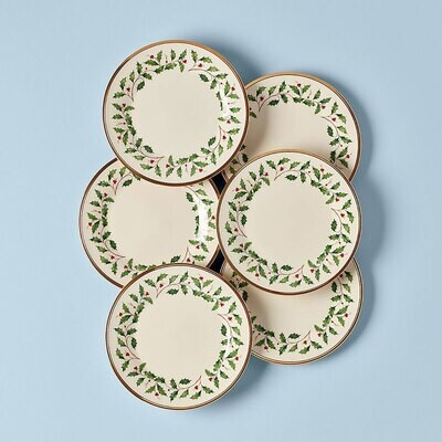 Lenox Holiday Salad Plates Set of 6 835218, MPN: 835218, 882864420398