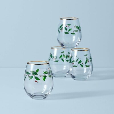Lenox Holiday Decal Stemless Wine Set of 4 888202, MPN: 888202, 882864840448