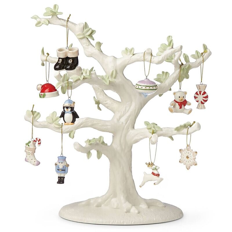Lenox Christmas Memories 10 Piece Set Ornament Set & Tree 868996