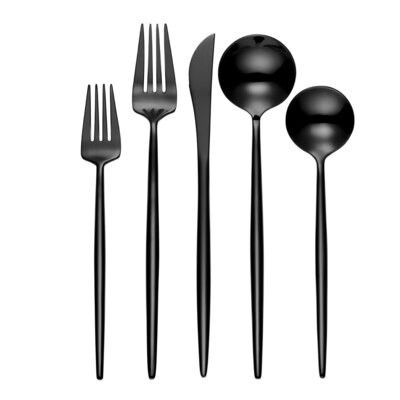 Hampton Forge Zephyr 45 Piece Flatware Set Black 894757, MPN: 894757, 733652177683