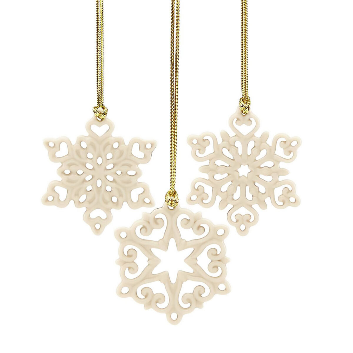 Lenox Pierced Snowflake 3 Piece Ornament Set 888922