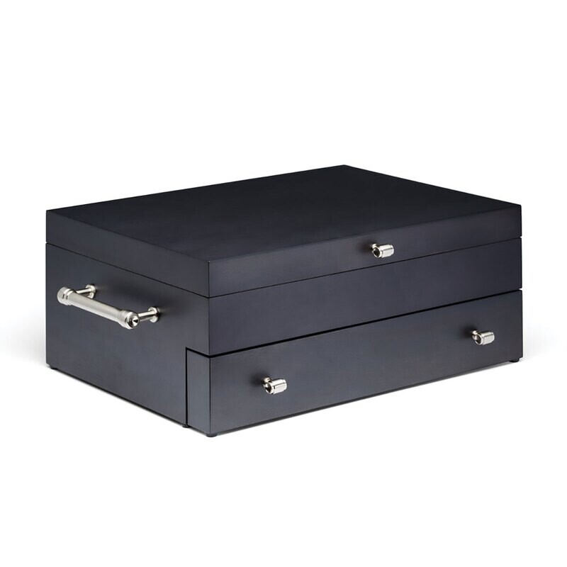 Reed and Barton 2 Tier Wood Chest Charcoal 895335