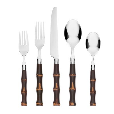 Cambridge Bamboo Dark Plast 20 Piece Flatware Set Rm 166620DS, MPN: 166620DS, 719978969904