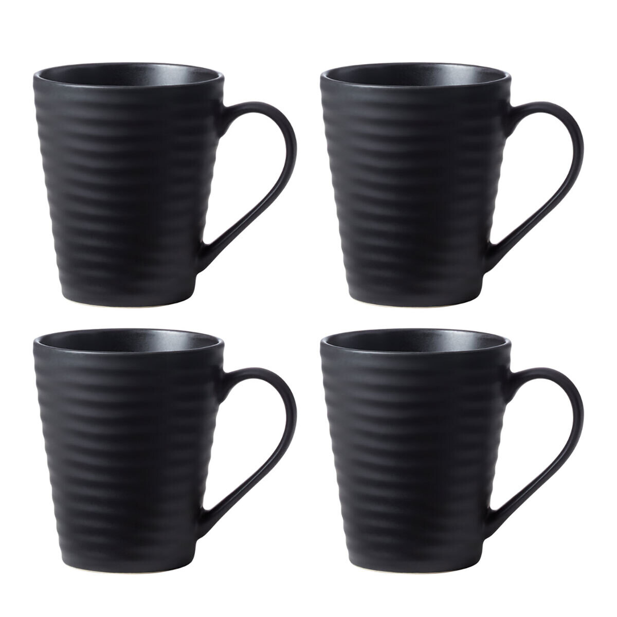 Oneida Ridge Black Mugs Set of 4 895943