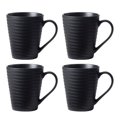 Oneida Ridge Black Mugs Set of 4 895943, MPN: 895943, 79363145185