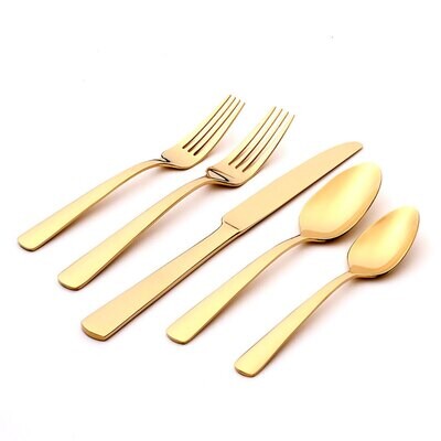 Oneida Aptitude Champagne Satin 20 Piece Flatware Set Set B1025020AL21, MPN: B1025020AL21, 78737142…