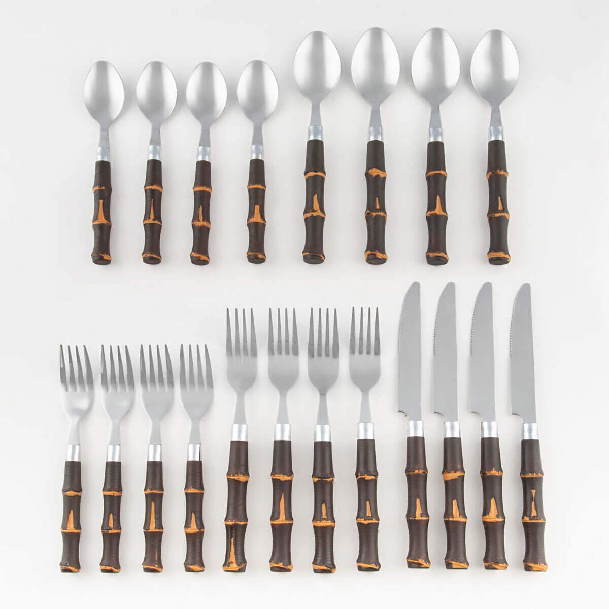 Cambridge Bamboo Dark Plast 20 Piece Flatware Set Rm Ea 166620R, MPN: 166620R, 719978933035