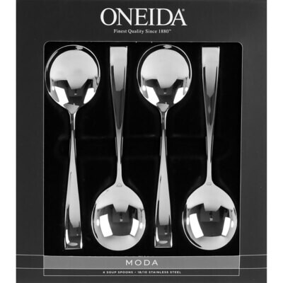 Oneida Moda Set of 4 Soup Spoons T711004N, MPN: T711004N, 79363017772