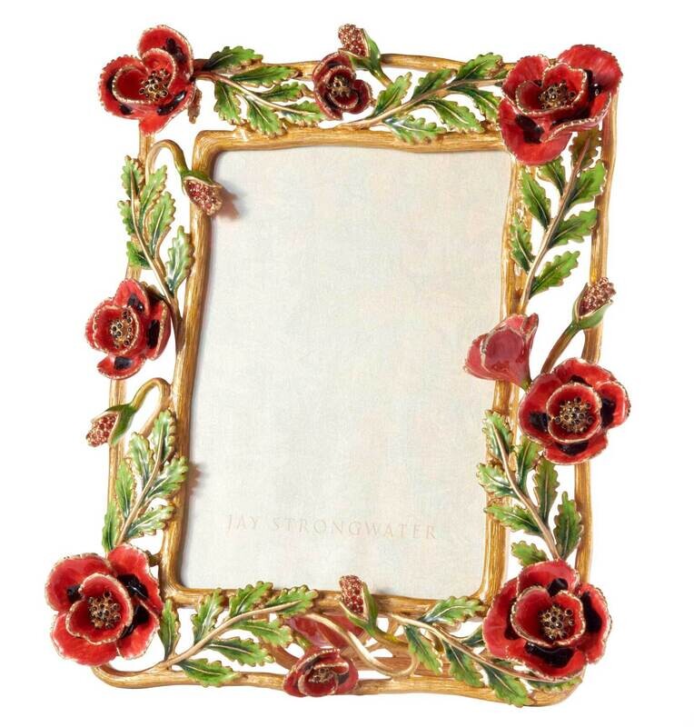Jay Strongwater Jane Poppy 5 x 7 Inch Picture Frame Flora SPF5898-256
