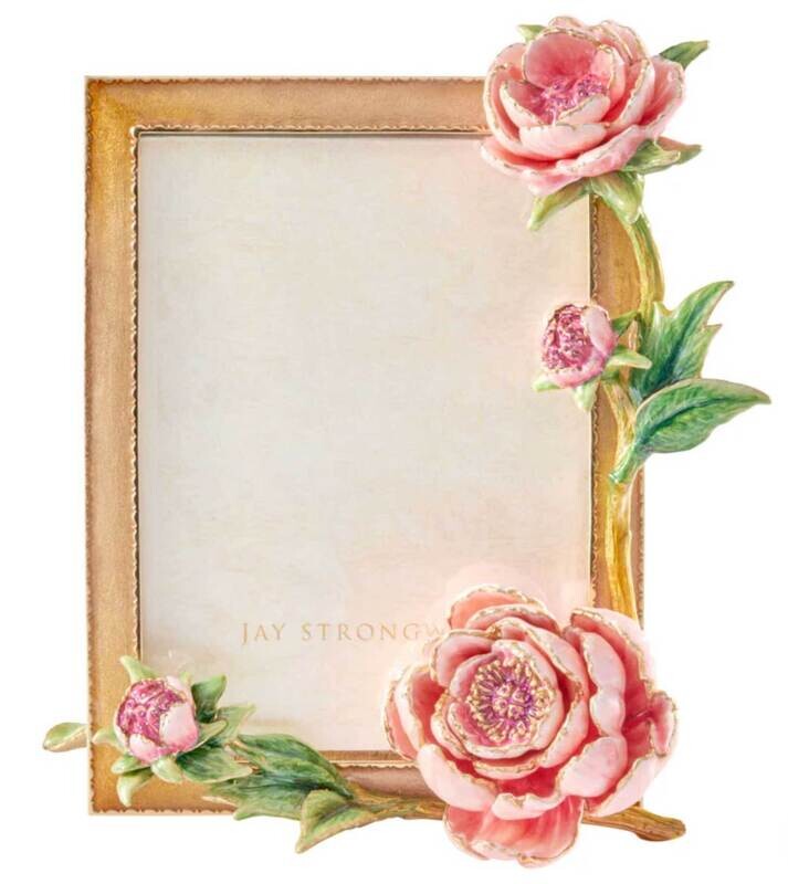 Jay Strongwater Cindy 5 x 7 Inch Peony Picture Frame SPF5896-256