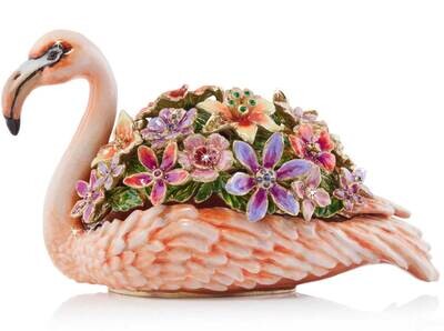 Jay Strongwater Clover Floral Flamingo Box SDH7456-256, MPN: SDH7456-256, 848510044028