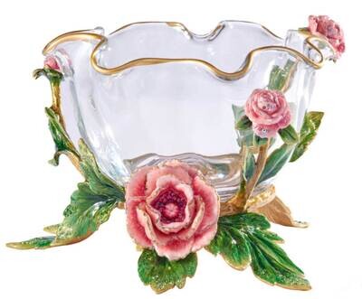 Jay Strongwater Holly Peony Bowl SDH2582-256, MPN: SDH2582-256, 848510043502