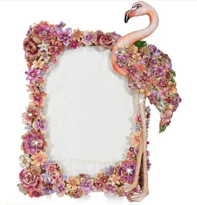 Jay Strongwater Agnes 5 x 7 Inch Floral Flamingo Picture Frame SPF5901-256, MPN: SPF5901-256, 84851…