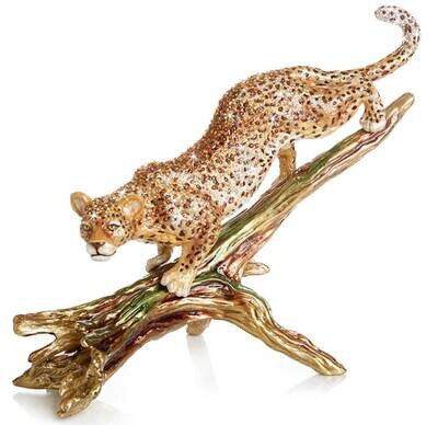 Jay Strongwater Terron Leopard Descending Tree Figurine SDH1941-474, MPN: SDH1941-474, 848510040228