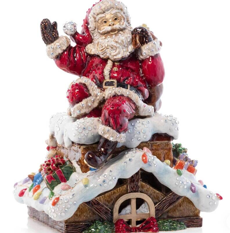 Jay Strongwater Rooftop Santa Music Figure Jingle Bells SDH1976-250