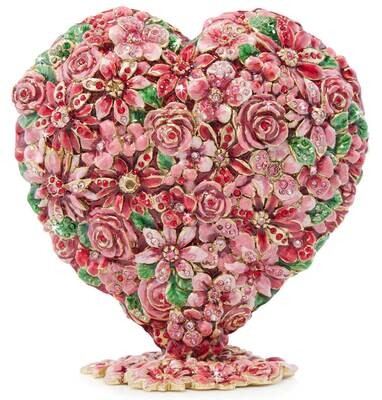 Jay Strongwater Chloe Floral Heart Figurine SDH2590-256, MPN: SDH2590-256, 848510044011