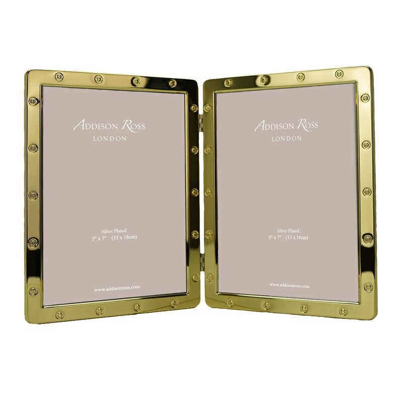 Addison Ross 5 x 7 Inch Picture Frame Double Locket in Gold FR2733