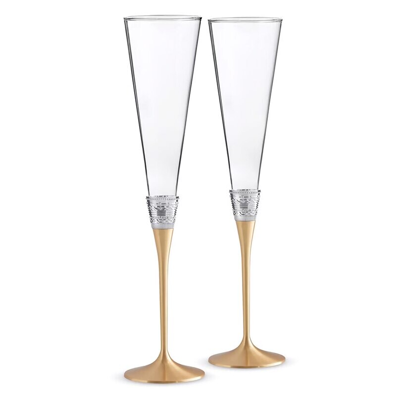 Wedgwood Vera Wang With Love Nouveau Toasting Flutes Gold Set of 2 40003664