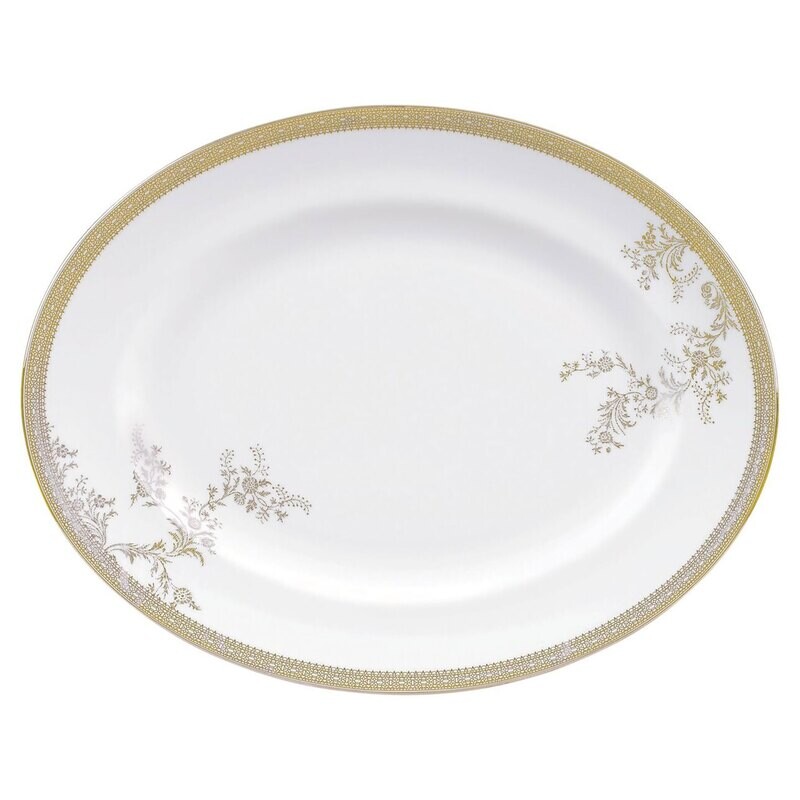 Wedgwood Vera Wang Lace Gold Oval Platter 35.7cm 14 Inch 50146903001