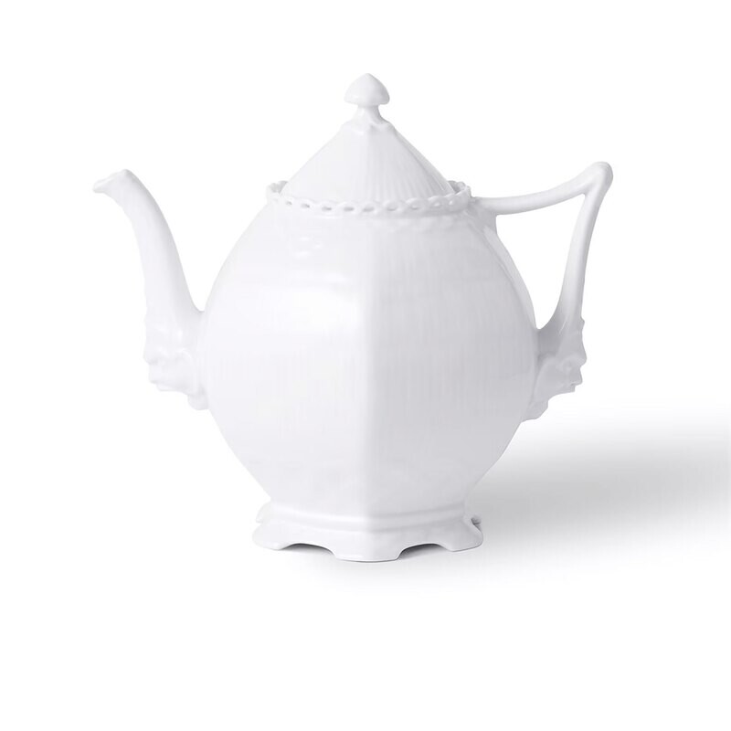 Royal Copenhagen White Fluted Full Lace Teapot 100cl 1qt 1052693