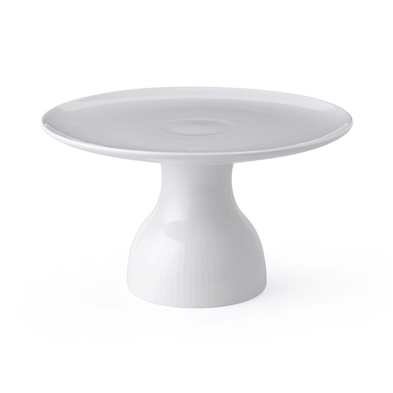 Royal Copenhagen White Fluted Dish On Stand 20cm 7.8 Inch 1068624