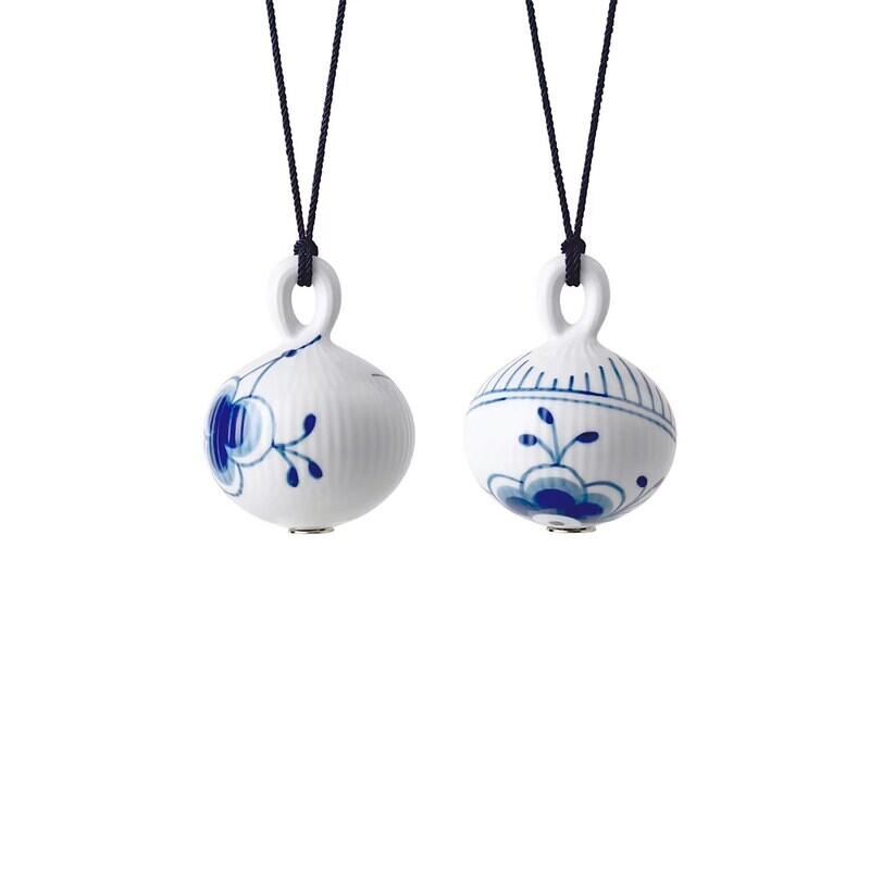 Royal Copenhagen Blue Fluted Mega Christmas Balls 9.5cm/3.7 InchH 2Pk 1068804