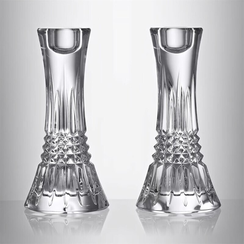Waterford Lismore Diamond Candlestick 17.5cm 7 Inch Set of 2 1065332