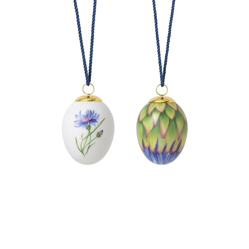 Royal Copenhagen Spring Collection Egg 2024 Corn Flower Buds and Petals 2 Pieces 1071741