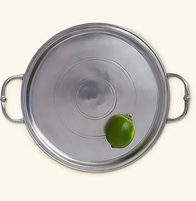 Match Pewter Small Round Tray With Handles A889.0