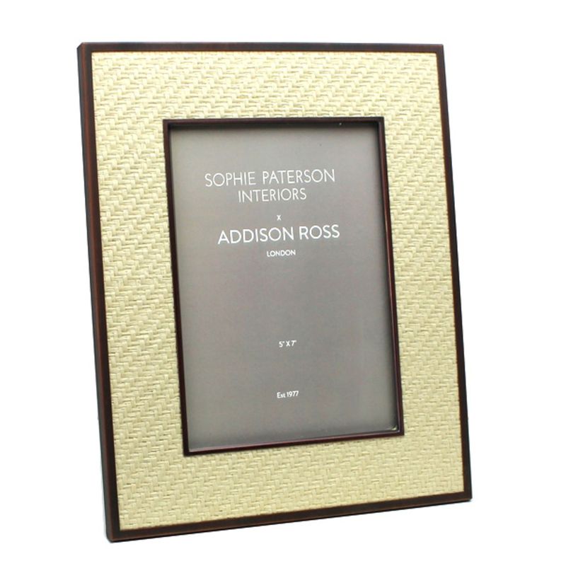 Addison Ross 5 x 7 Inch Picture Frame Faux Rattan Cream FR9119