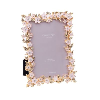 Addison Ross 4 x 6 Inch Picture Frame Gold Leaf &amp; White Flower FR1662, MPN: FR1662, UPC/EAN: 502404…