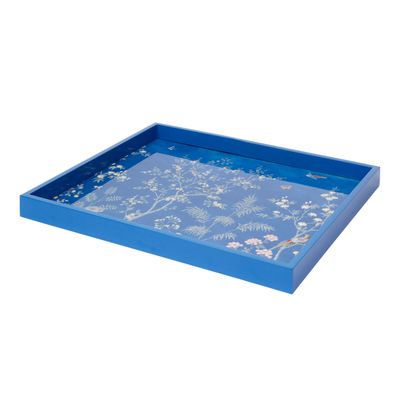 Addison Ross 16x14 Chinoiserie Tray Blue TR12000, MPN: TR12000, UPC/EAN: 5024043200369